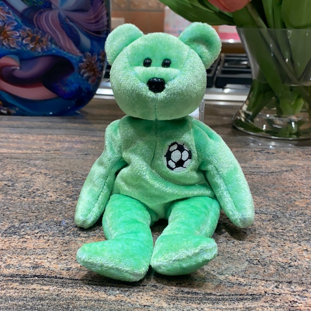 TY BEANIE BABY BEAR Kicks Soccer Bear 🐻 ⚽️